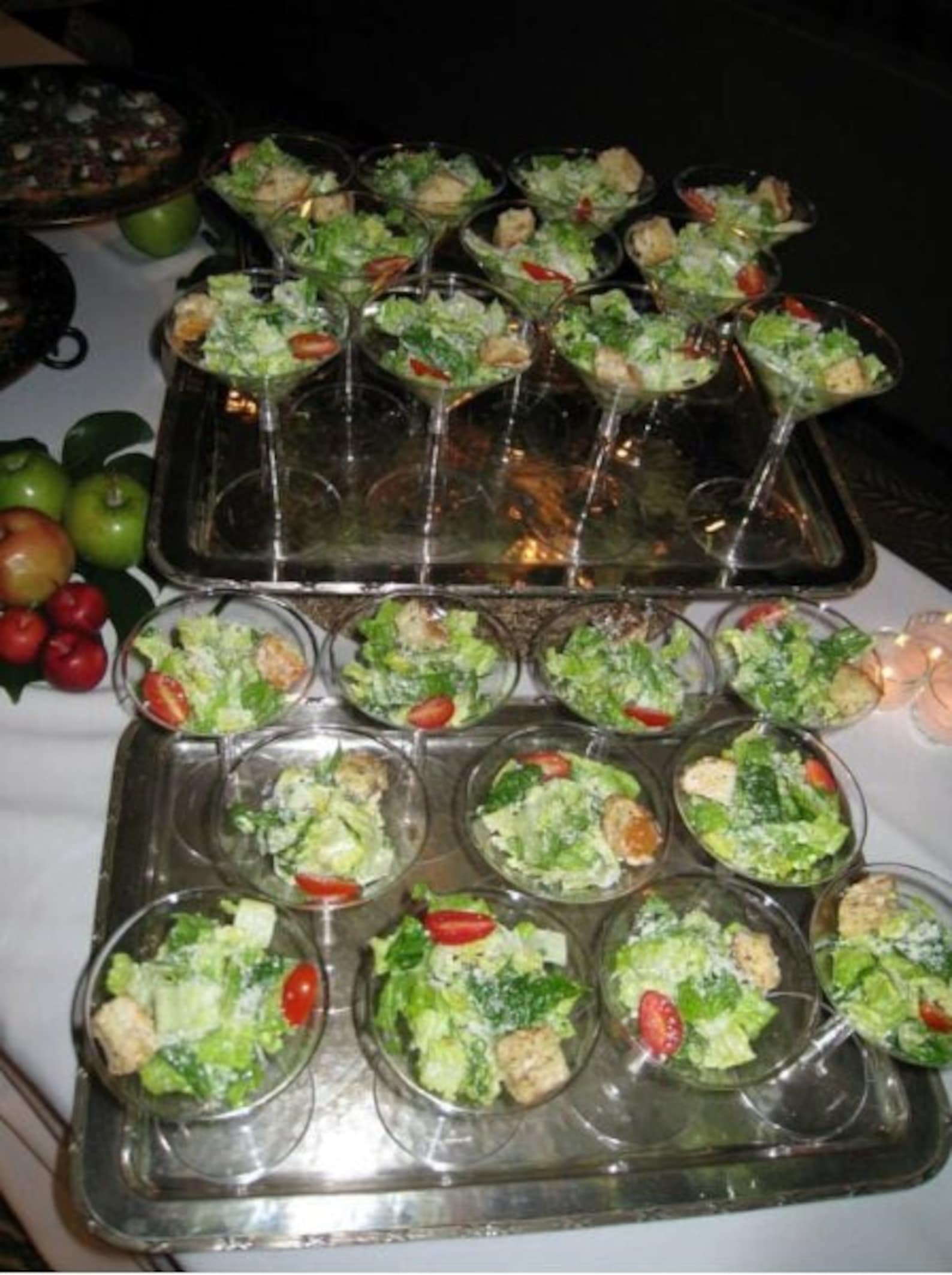 Acrylic Salad & Appetizer Cups with Mini Dressing Bottles & Forks – Set of 20