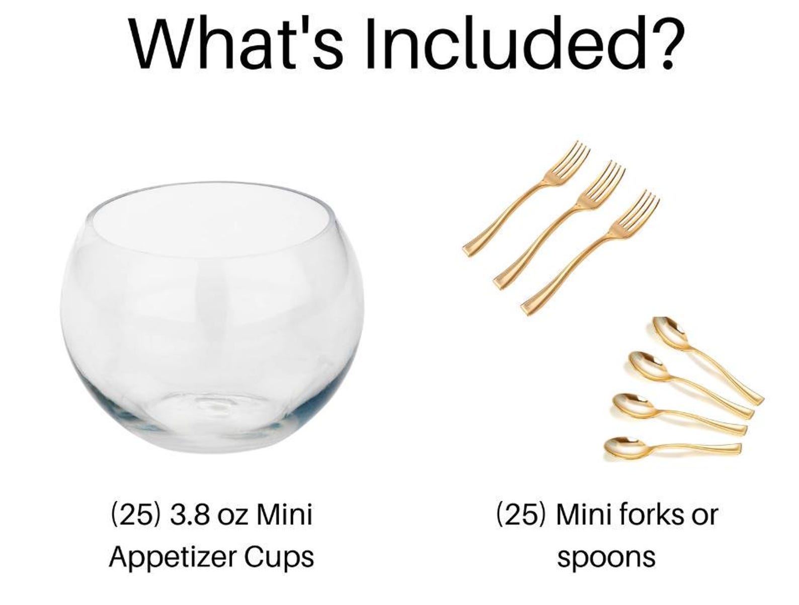 Acrylic Dessert Bowls with Mini Forks & Spoons – Set of 25 Small Clear Bowls for Parfaits, Mousse, Pudding & Event Displays