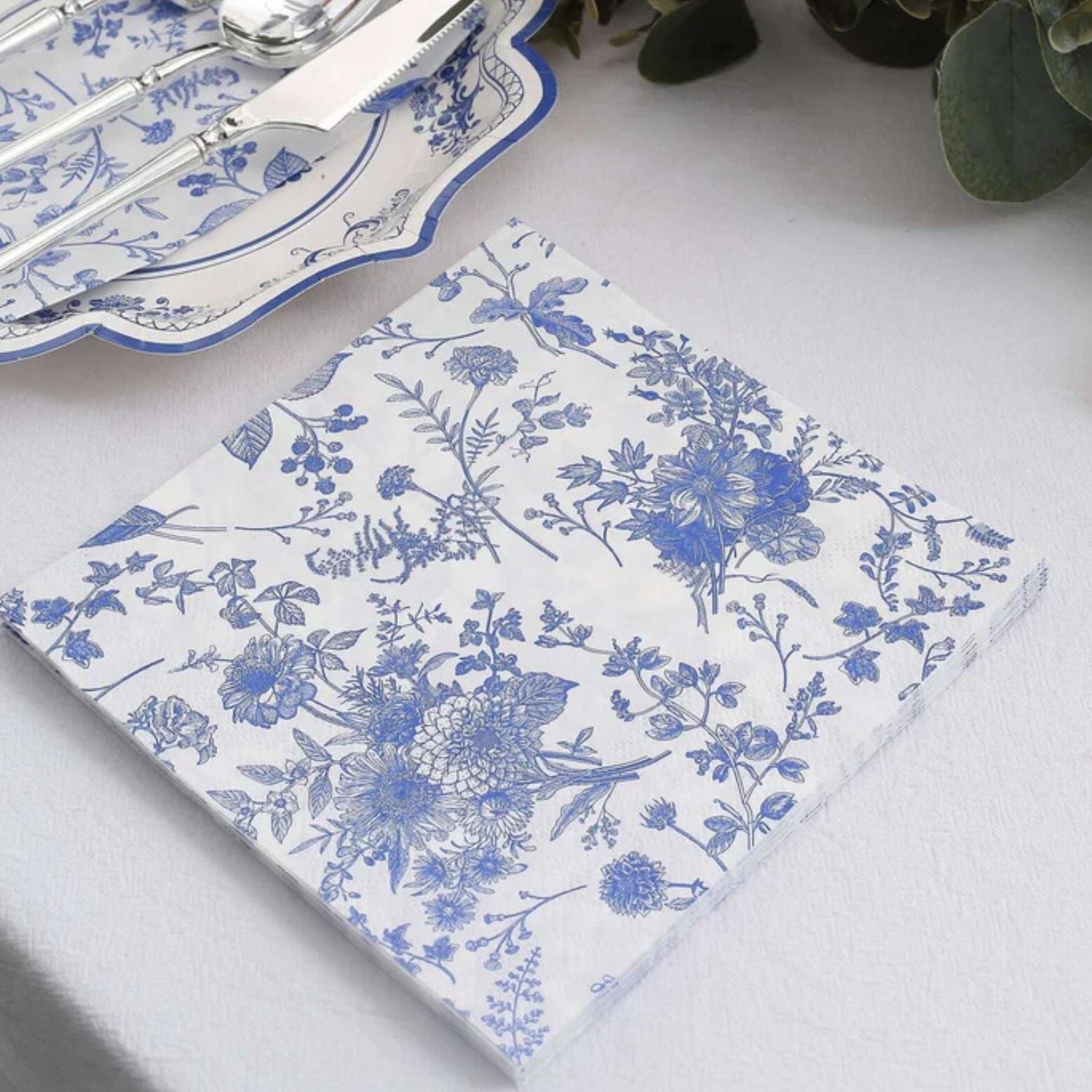 Elegant Disposable Paper Dinner Napkins – Toile Design Set of 25 for Weddings, Showers & Events - Pretty Party Boxx