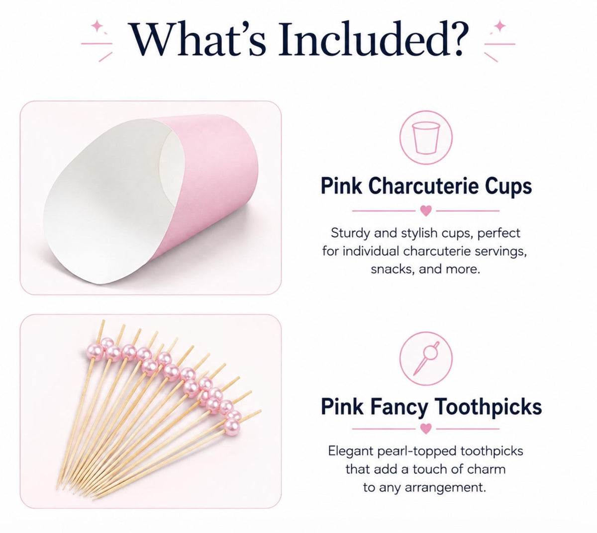 Disposable wooden charcuterie cups with various cheeses, meats, and crackers. Eco-friendly appetizer cones.