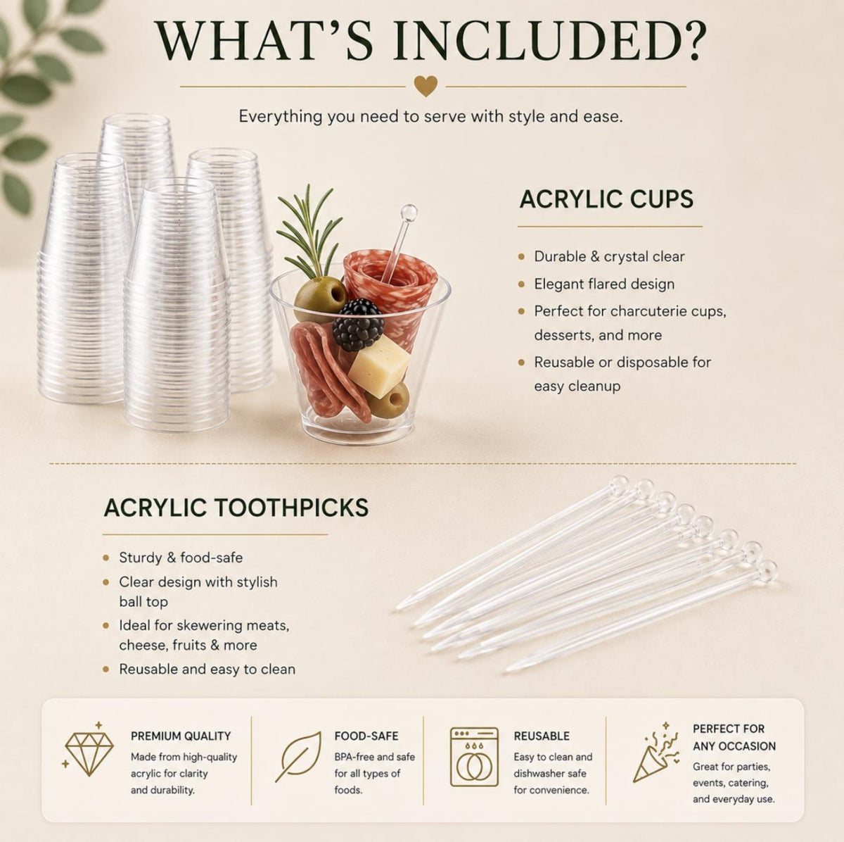Close-up of charcuterie cup with meat, cheese, and crackers. Individual disposable wooden cone for catering.