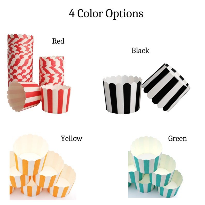 Striped Charcuterie Popcorn Favor Cups – Elegant Party & Dessert Display Cups for Weddings, Buffets & Catered Events - Pretty Party Boxx