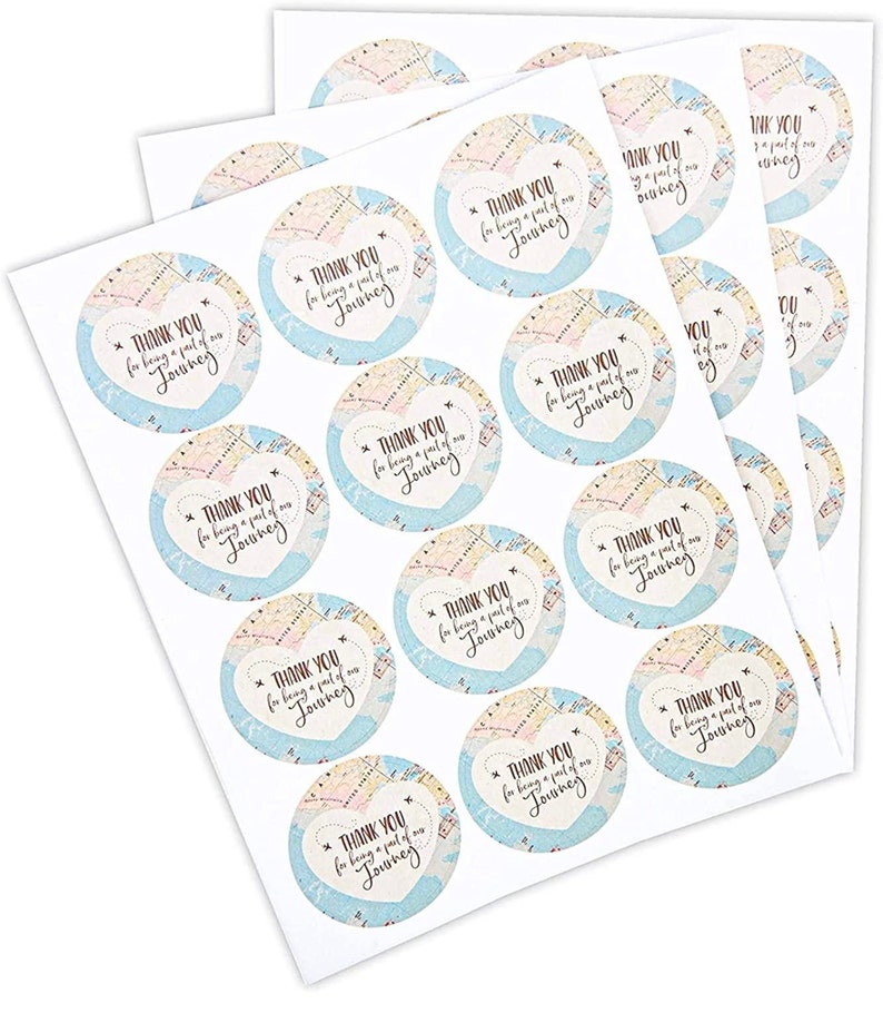 World Map Travel Themed Party Treat Bags & Stickers
