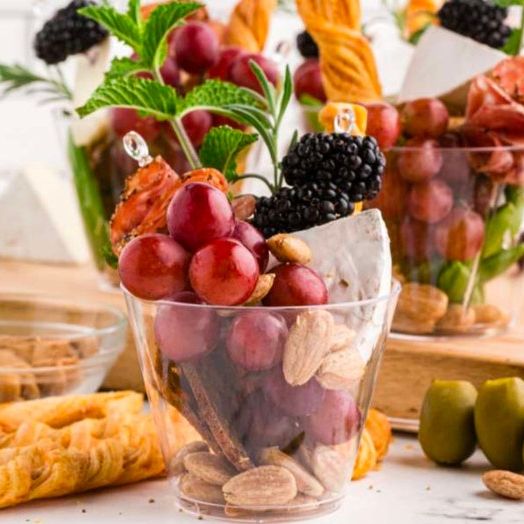 Acrylic Charcuterie Cups with Fancy Toothpicks – Reusable Appetizer & Dessert Serving Set for Weddings, Parties & Events - Pretty Party Boxx
