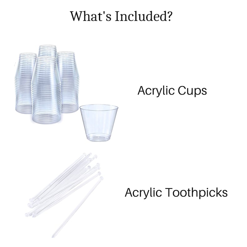 Acrylic Charcuterie Cups with Fancy Toothpicks – Reusable Appetizer & Dessert Serving Set for Weddings, Parties & Events - Pretty Party Boxx