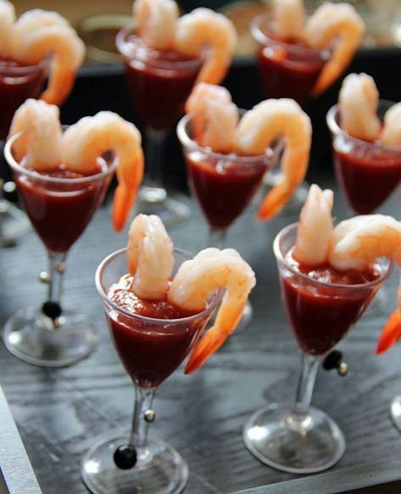 Acrylic Shrimp Cocktail Cups w/Mini Wooden Forks