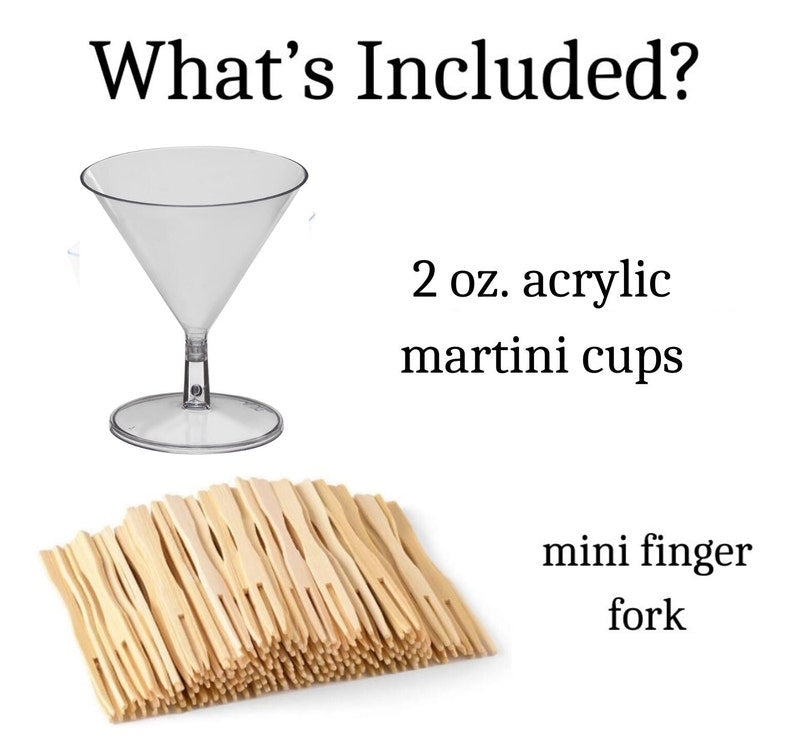 Acrylic Shrimp Cocktail Cups w/Mini Wooden Forks