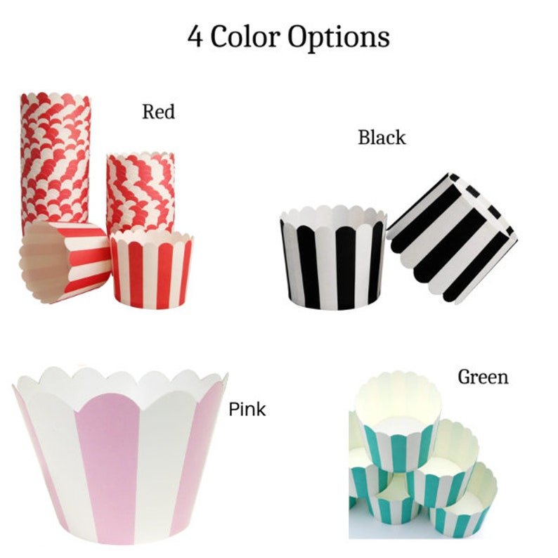 Striped Favor Cups for Charcuterie, Popcorn & Desserts – Disposable Party Cups for Appetizers, Treats & Catering Displays - Pretty Party Boxx