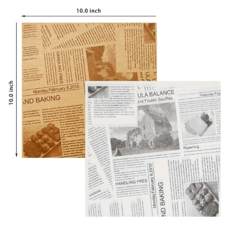 Acrylic Appetizer Cups w/Newspaper Wax Paper Set