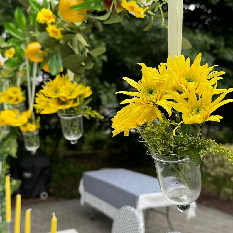 Hanging Flower Holder Candle Votive Set – Elegant Glass Centerpiece for Weddings, Parties & Home Décor - Pretty Party Boxx
