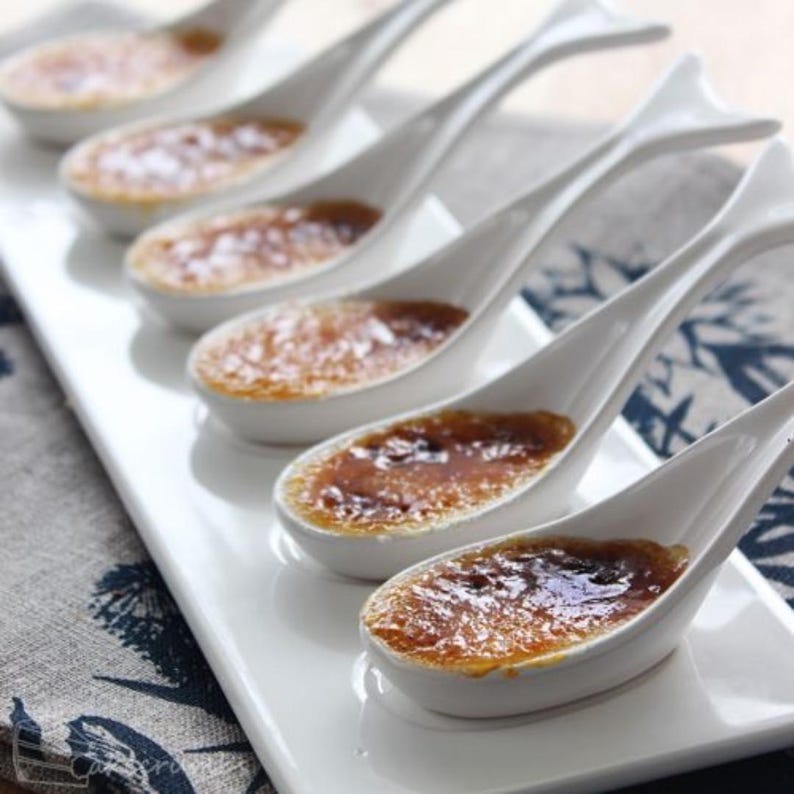 Clear Tear Drop Asian Spoon w/Forks