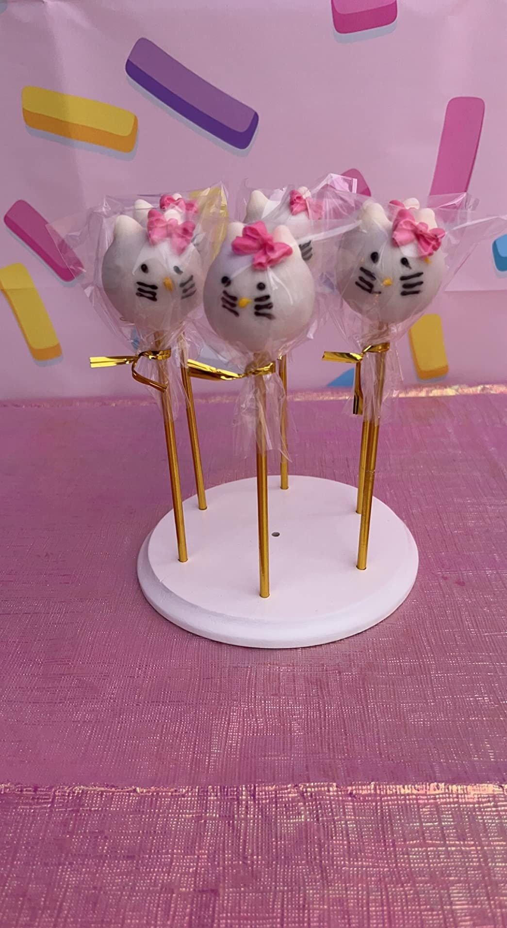 Set of 4 Wooden Cake Pop Stand Holders – Dessert Display Stands with Sticks, Bags & Ties for Weddings, Parties & Showers - Pretty Party Boxx