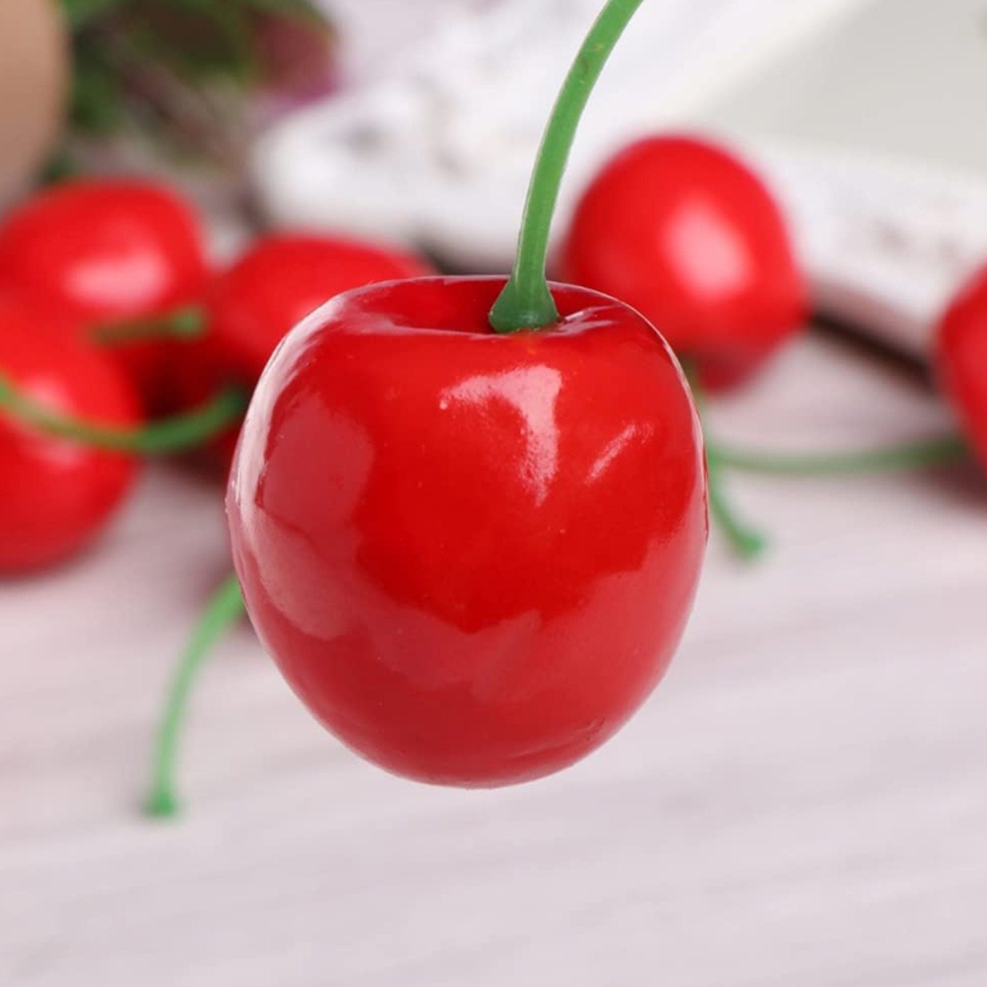 Red Faux Cherries – Lifelike Decorative Cherries for Cake Toppers - Pretty Party Boxx
