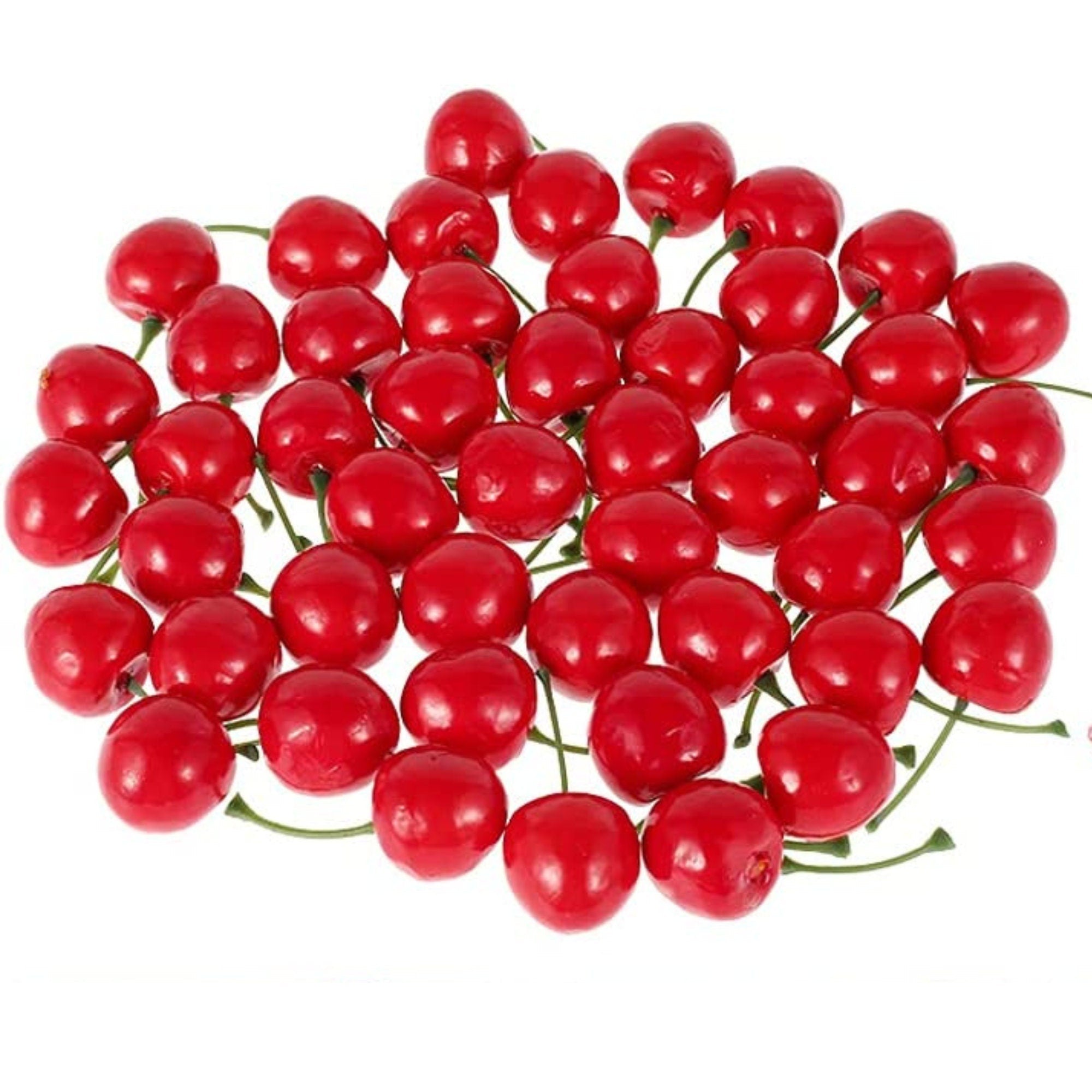 Red Faux Cherries – Lifelike Decorative Cherries for Cake Toppers - Pretty Party Boxx