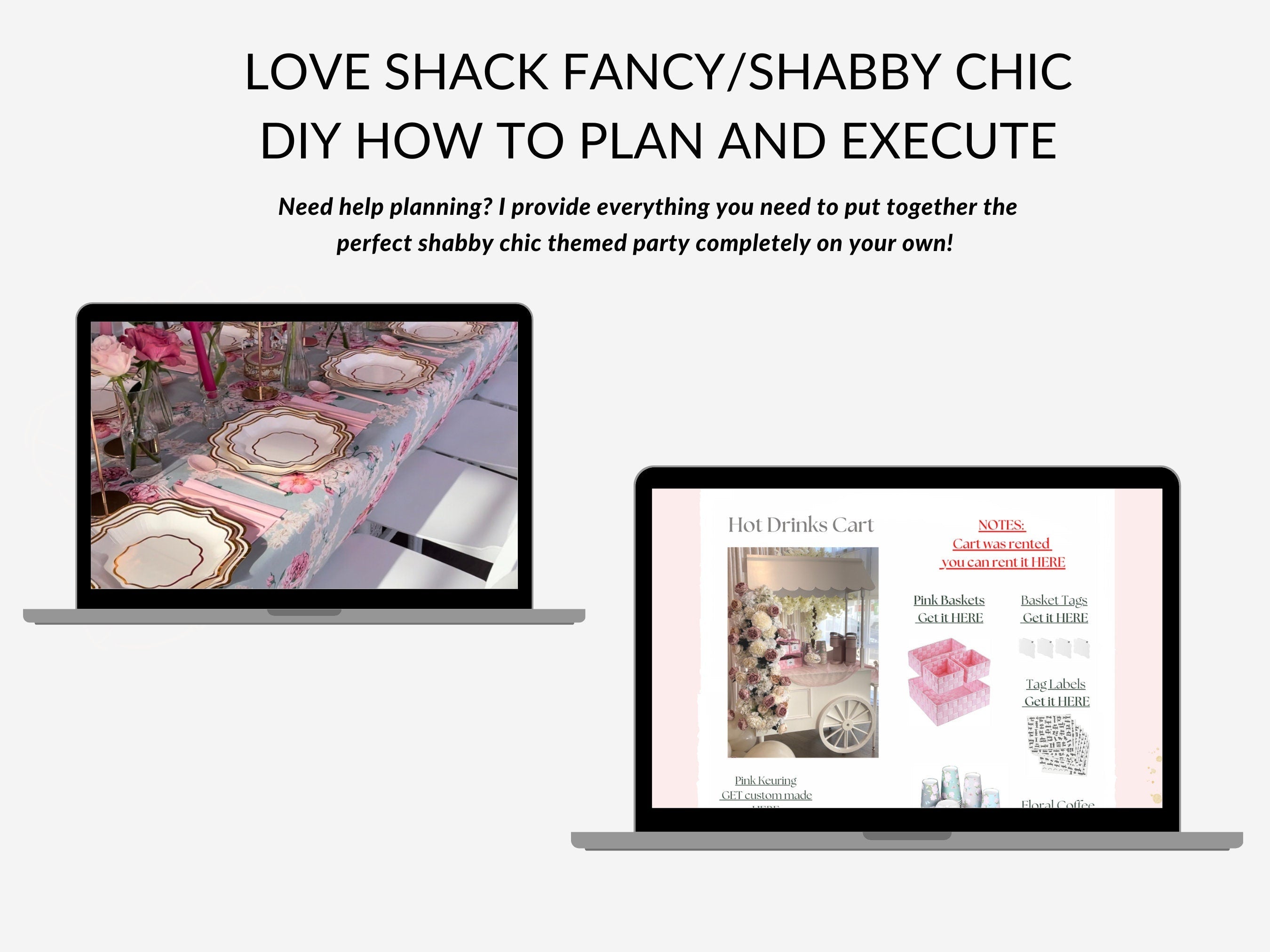 DIY Love Shack Fancy Party Step-by-Step PDF Guide for Shabby Chic Party Styling