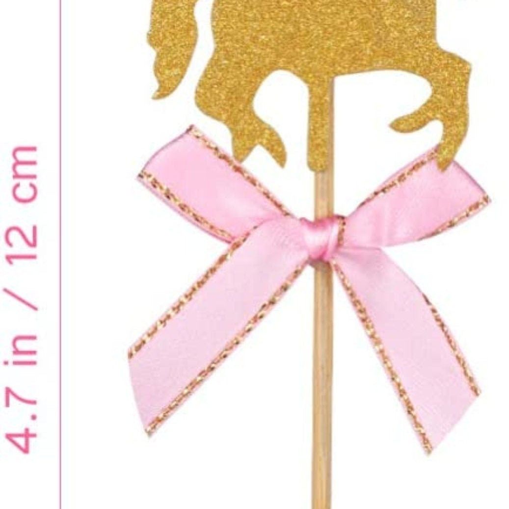 Carousel Horse Cupcake Toppers – Whimsical Dessert Decorations for Birthdays & Baby Showers - Pretty Party Boxx