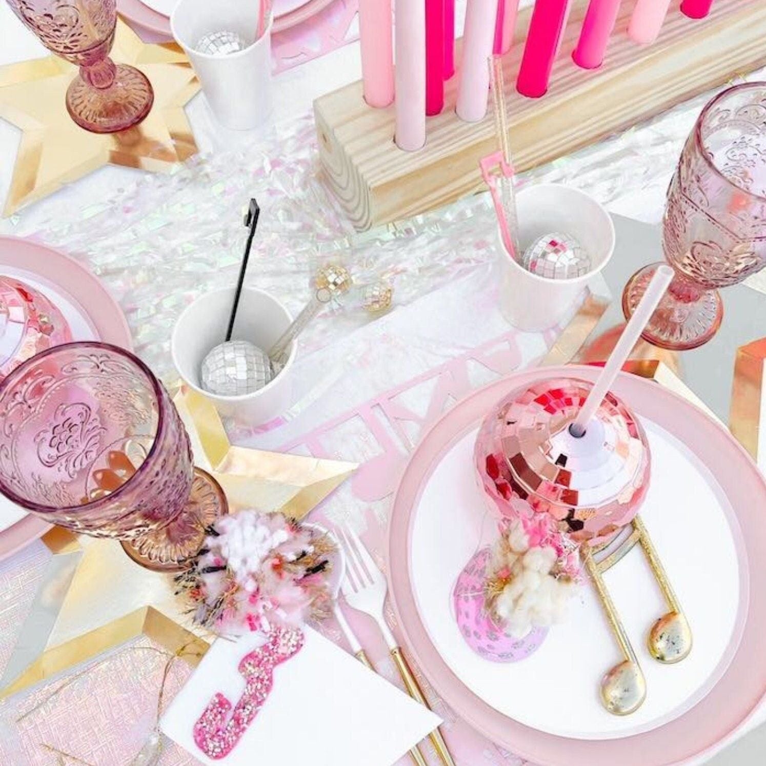 Disco Ball Drink Tumbler with Straw – Sparkly Party Cup for Cocktails, Mocktails & Fun Beverages - Pretty Party Boxx