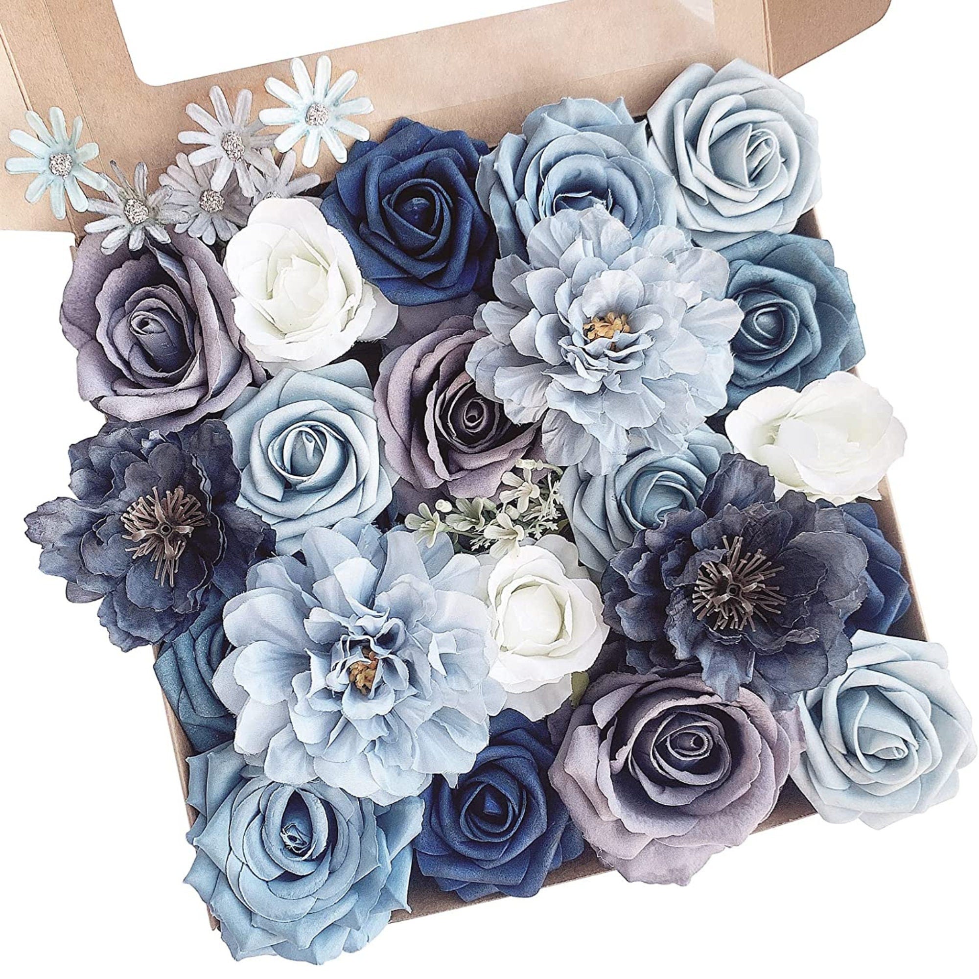 Faux Flower DIY Garland Kit – Silk Rose & Hydrangea Set for Weddings, Bouquets & Centerpieces - Pretty Party Boxx
