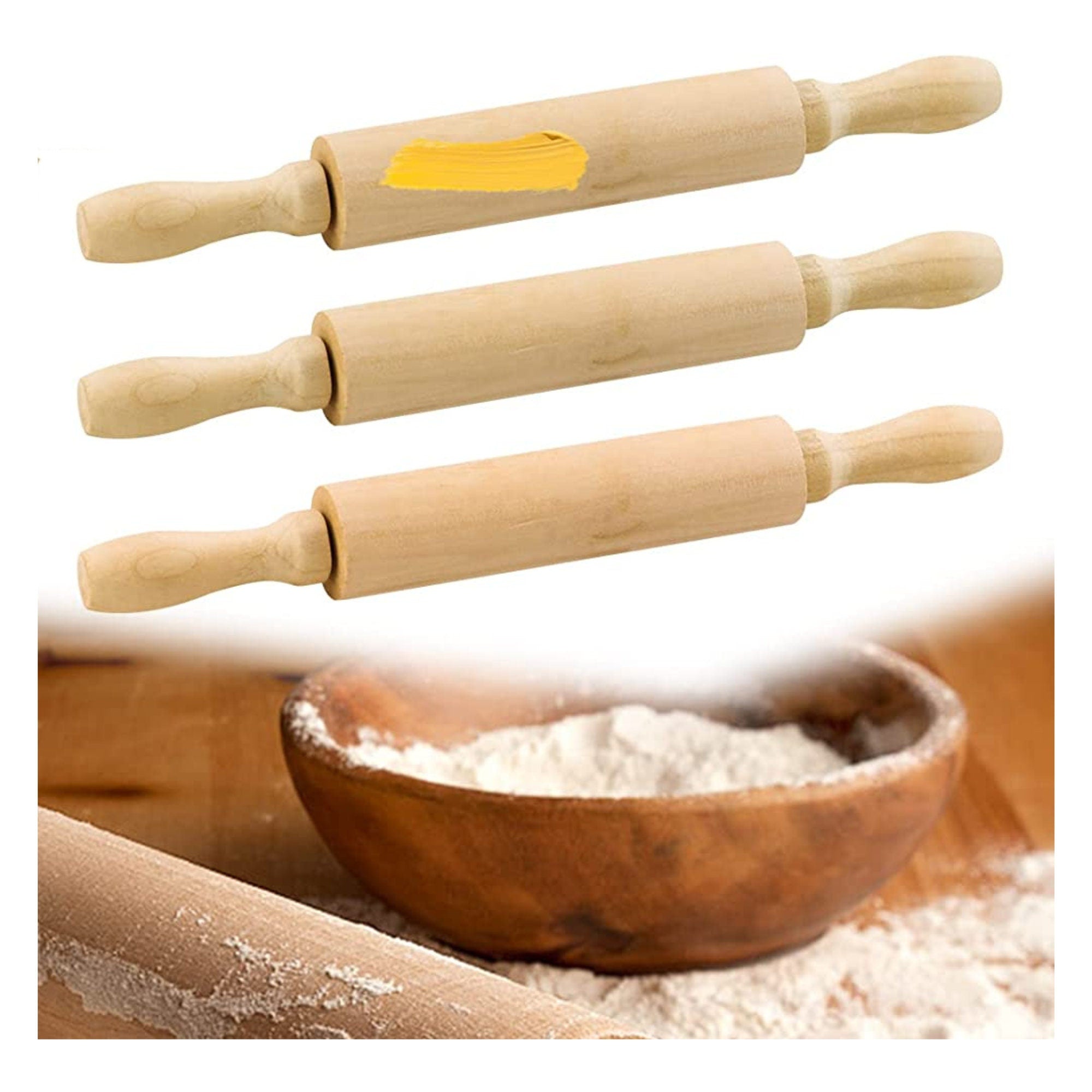 Kids Mini Rolling Pin Favor Set – Wooden Baking Gift for Parties, Weddings & Kids Baking Fun - Pretty Party Boxx