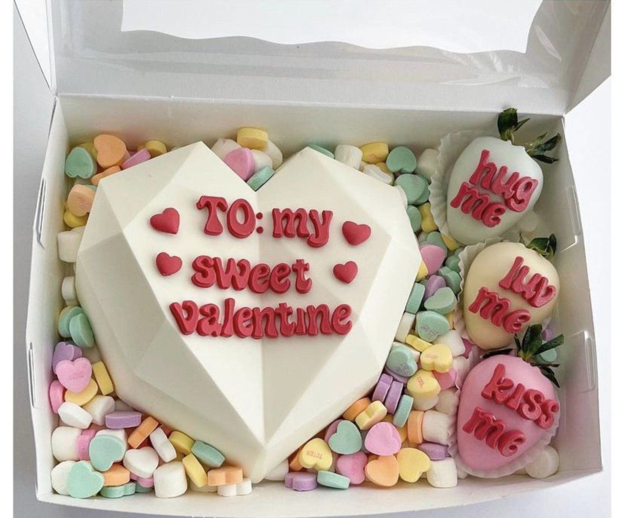 Breakable Heart Molds with Hammers – Silicone Diamond Heart Cake Mold Set for Chocolate, Candy & DIY Desserts | Valentine’s Day Gift Kit - Pretty Party Boxx