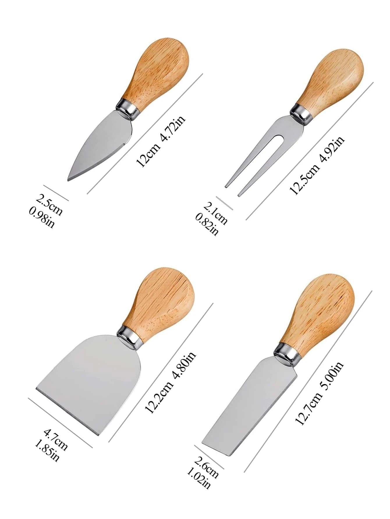 Stainless Steel Mini Cheese Knife Set Charcuterie Utensil Set for Cheese Boards & Appetizers - Pretty Party Boxx