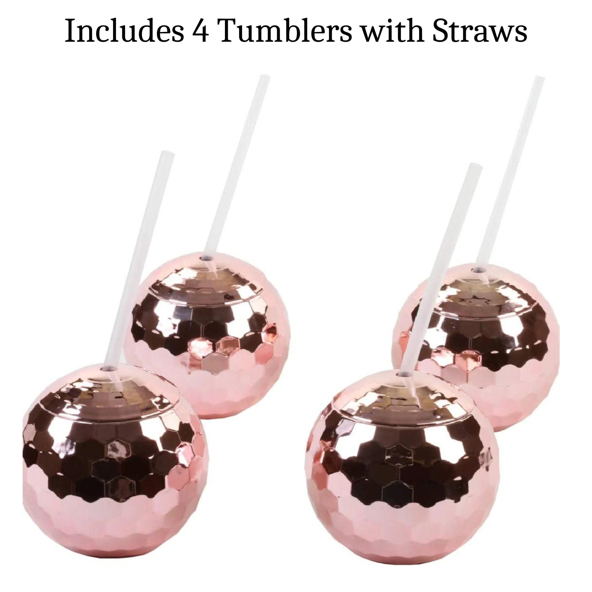 Disco Ball Drink Tumbler with Straw – Sparkly Party Cup for Cocktails, Mocktails & Fun Beverages - Pretty Party Boxx
