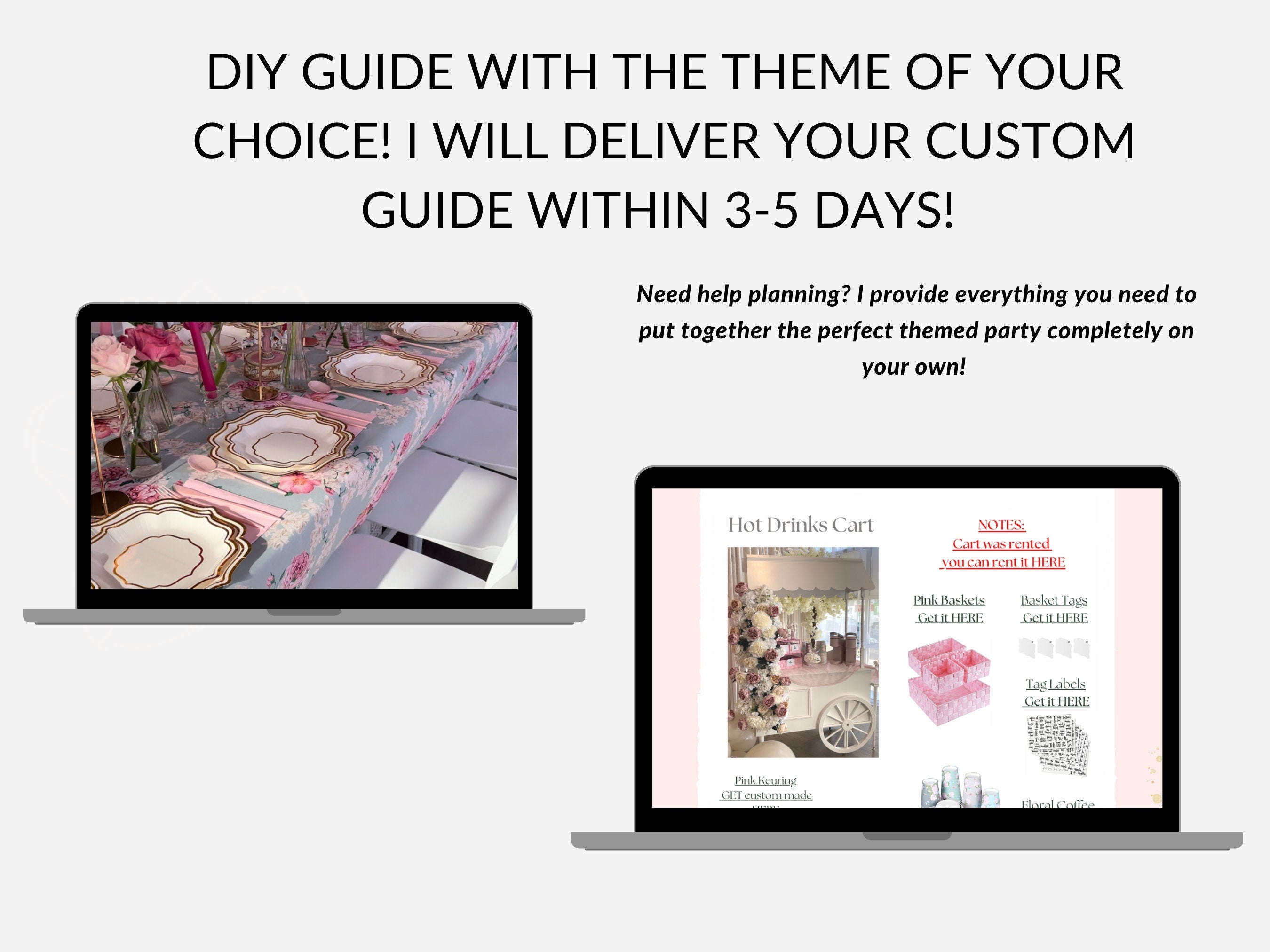 Custom DIY Party Theme Planning & Decor Guide – Personalized Digital PDF Download - Pretty Party Boxx