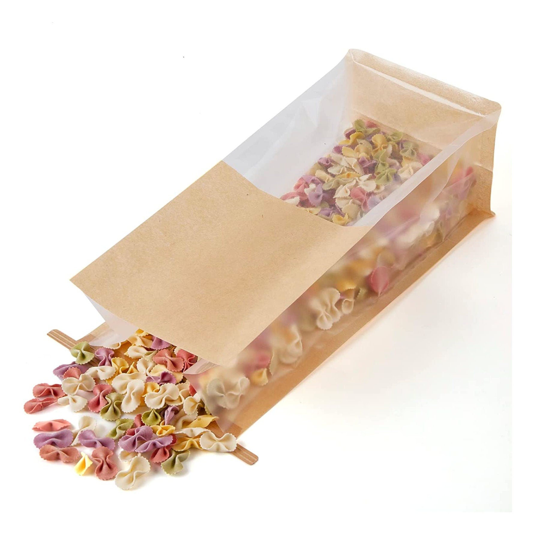 Kraft Paper Treat Bags with Transparent Window – Grease - Proof Bakery Favor Bags for Weddings, Parties & Dessert Displays - Pretty Party Boxx