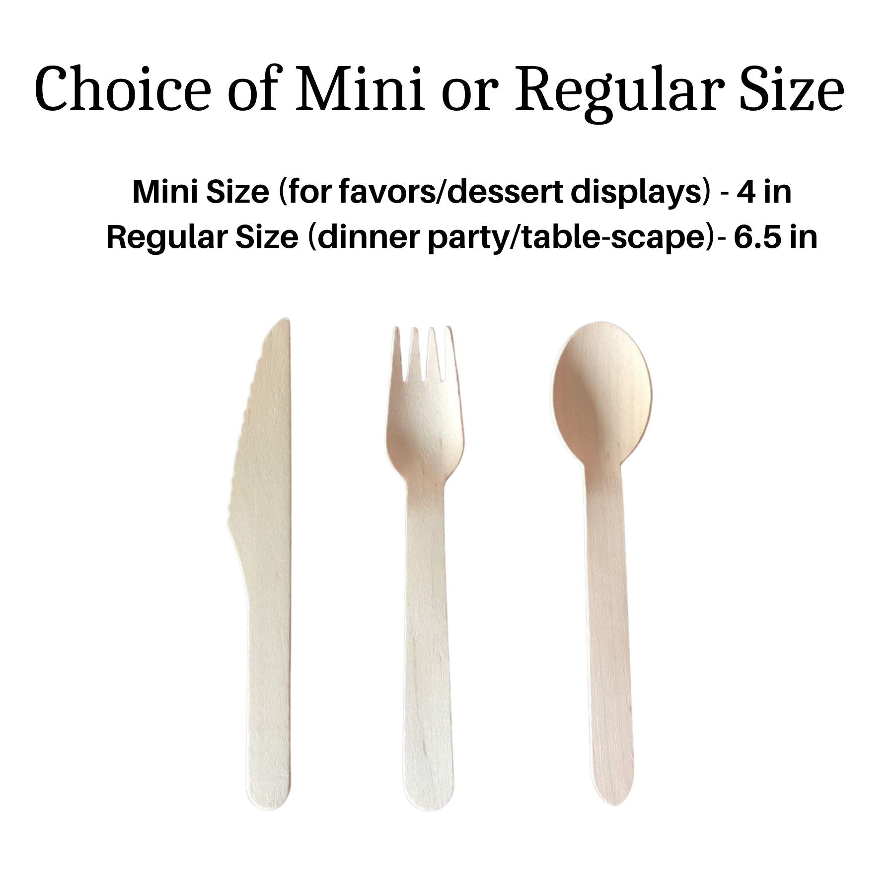 Wooden Disposable Forks Spoons Knives Utensil Set – Eco - Friendly Bamboo Cutlery for Charcuterie, Dinner Parties & Events - Pretty Party Boxx