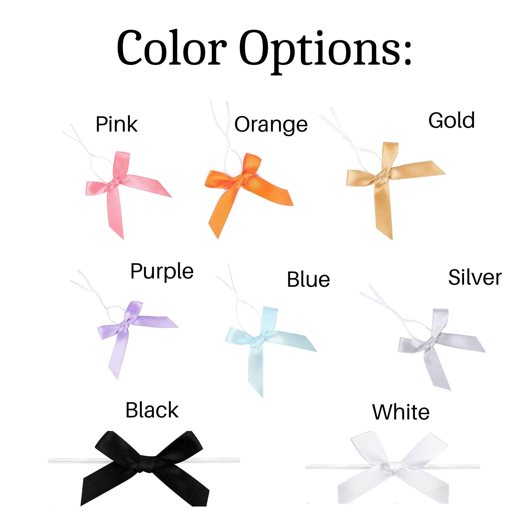 Satin Ribbon Twist Tie Bow – Reusable Gift Bag Bows for Party Favors, Decor & Crafts. - Pretty Party Boxx