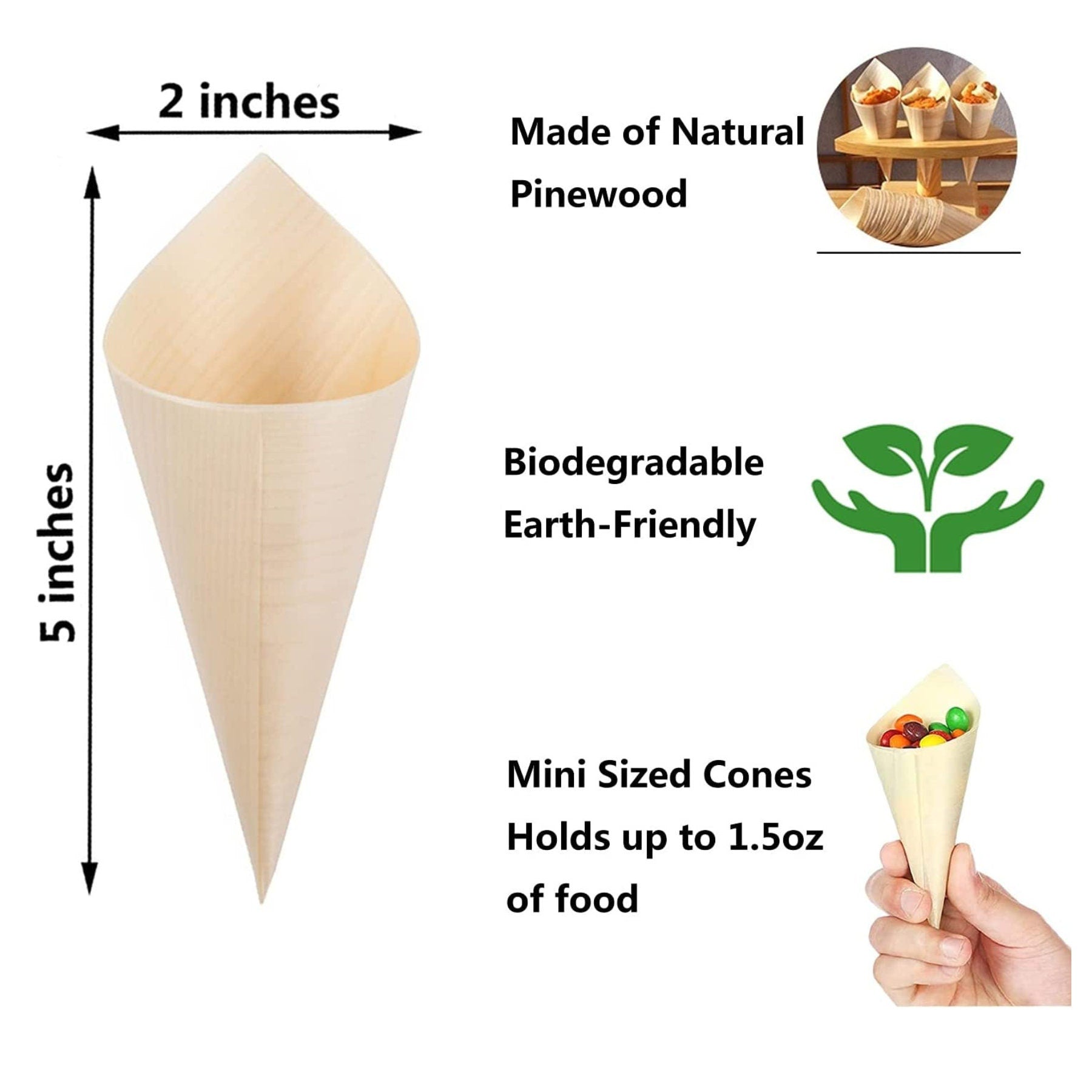 White Wooden Charcuterie Stand Holder with Cones & Toothpicks – Grazing Table Display for Appetizers, Desserts & Party Stations. - Pretty Party Boxx