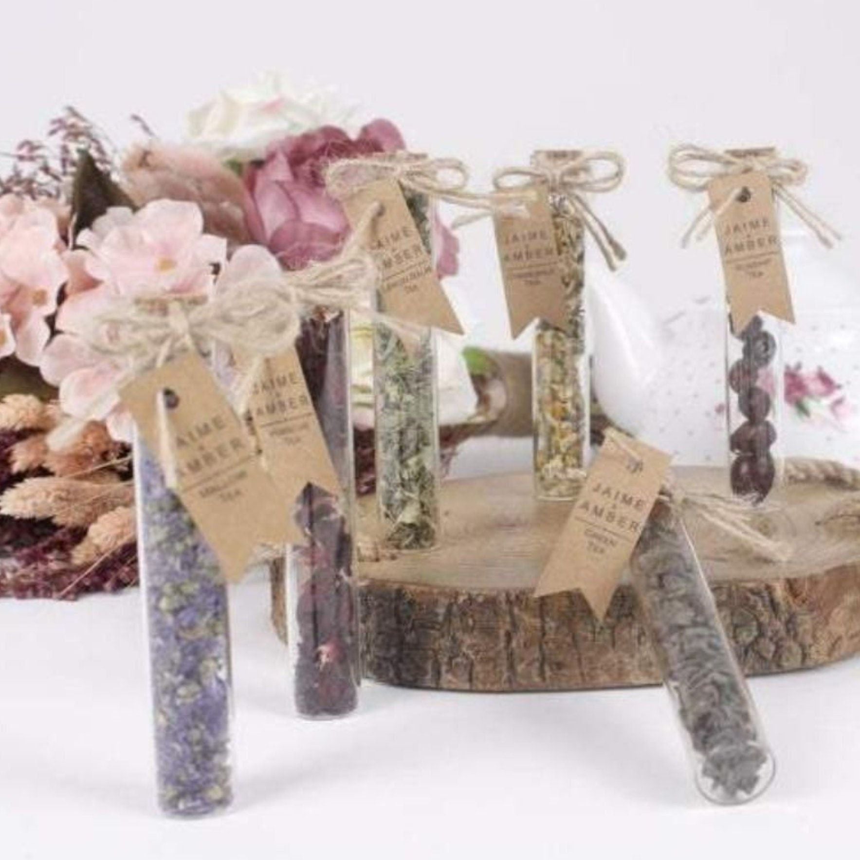 DIY Glass Test Tube Spice & Tea Favor Vials – Customizable Wedding, Shower & Party Guest Gifts - Pretty Party Boxx
