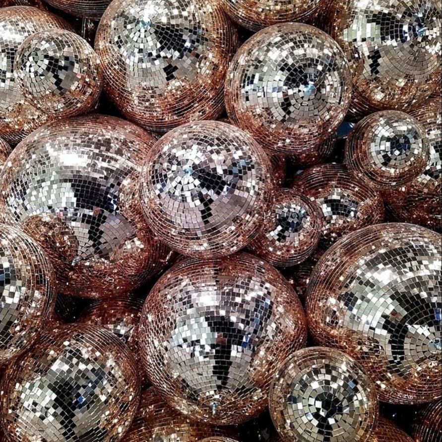 Rose Gold Disco Balls – Hanging Mirror Disco Party Decorations in Assorted Sizes