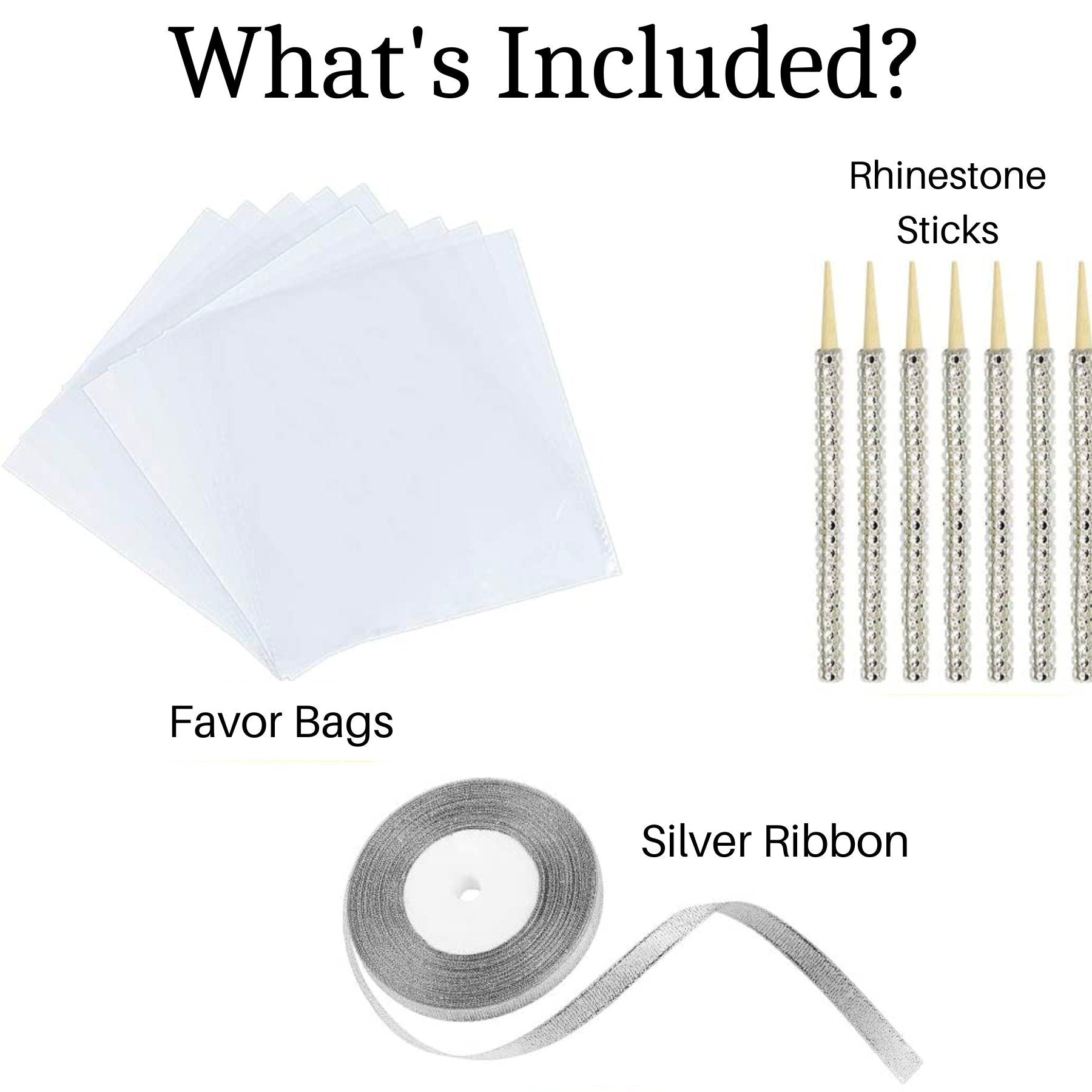 DIY Candy Apple Making Stick Kit Set of 24 – Bling Skewers with Ribbon & Favor Bags for Candy Apples, Cake Pops & Dessert Favors - Pretty Party Boxx