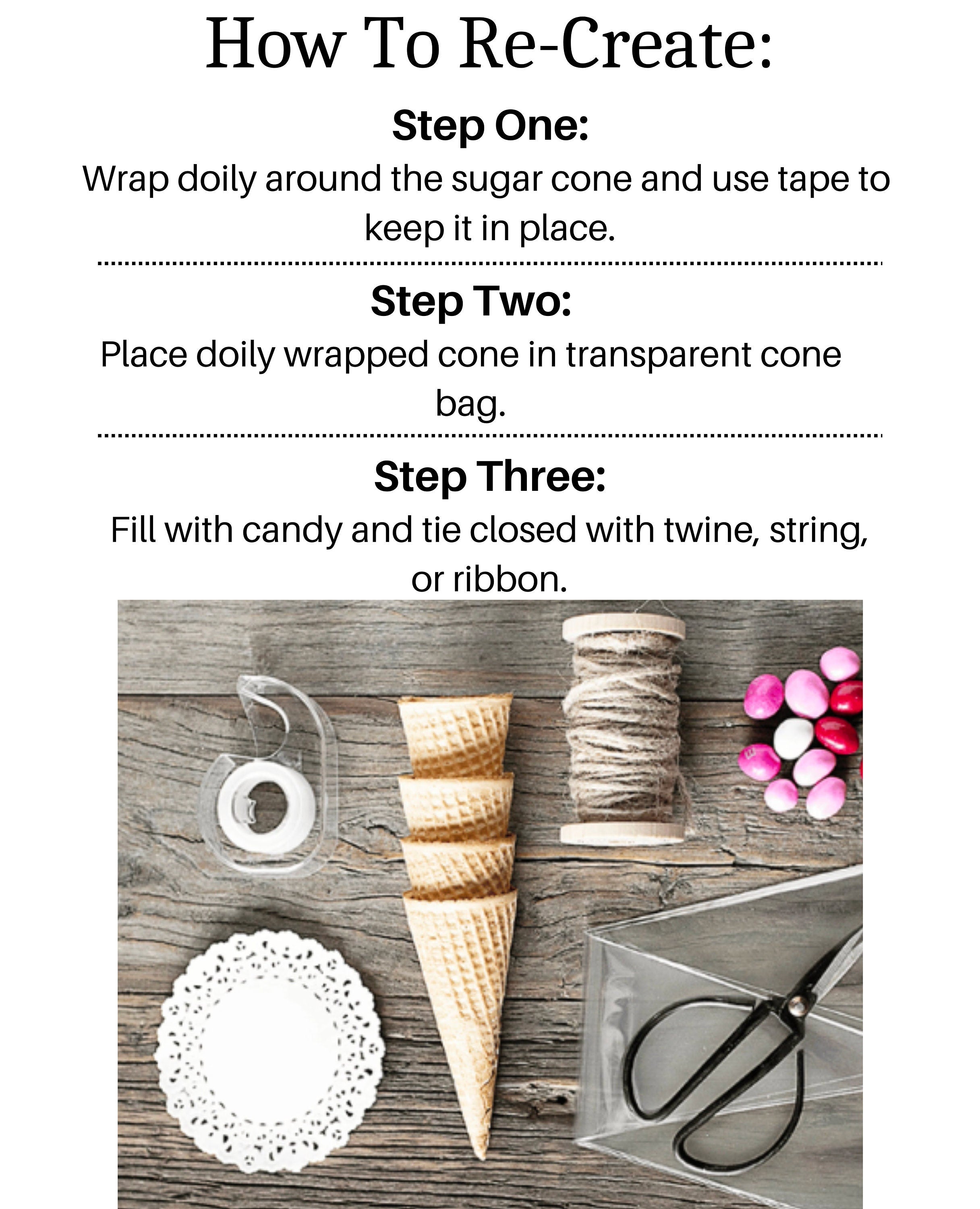 Cone - Shaped Favor Bags with Doilies DIY Kit – 10 - Piece Elegant Gift Bags for Weddings, Showers & Dessert Displays - Pretty Party Boxx
