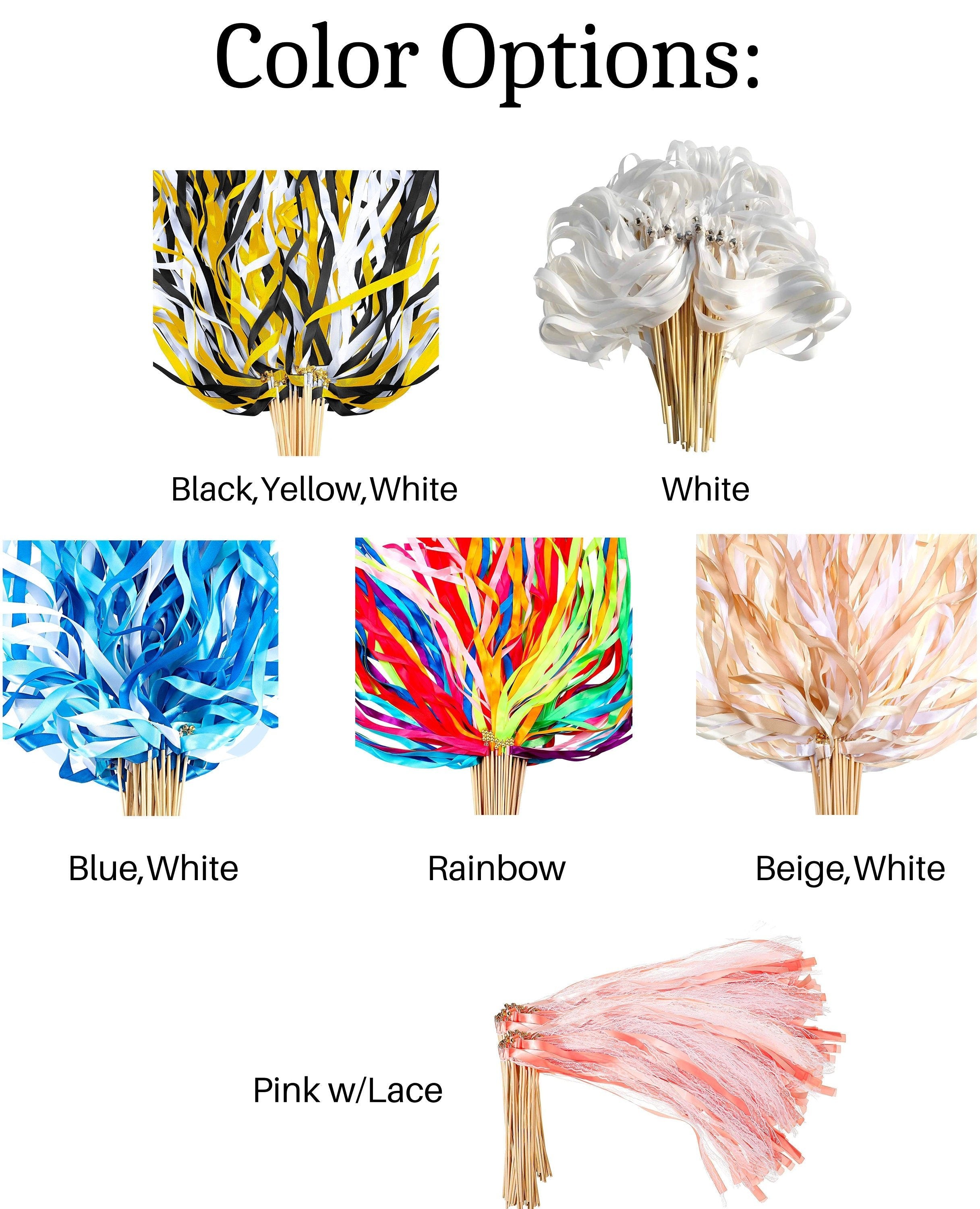 Ribbon Wedding Farewell Wands – Set of 25 Decorative Send - Off Ribbons for Weddings & Celebrations - Pretty Party Boxx