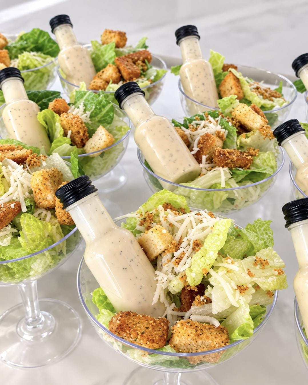 Acrylic Salad Appetizer Cups – Individual Salad Cups for Party w/Dressing Bottle & Forks - Set of 20 - Pretty Party Boxx