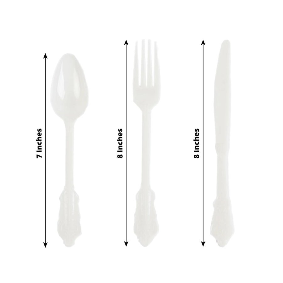 72 - Piece Heavy Duty Plastic Silverware Set – Disposable Cutlery for Weddings, Parties & Events - Pretty Party Boxx