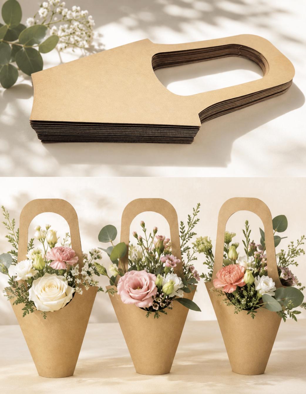 Kraft Flower Bouquet Bags – Make Your Own Bouquet Bar Bags for Showers & Parties