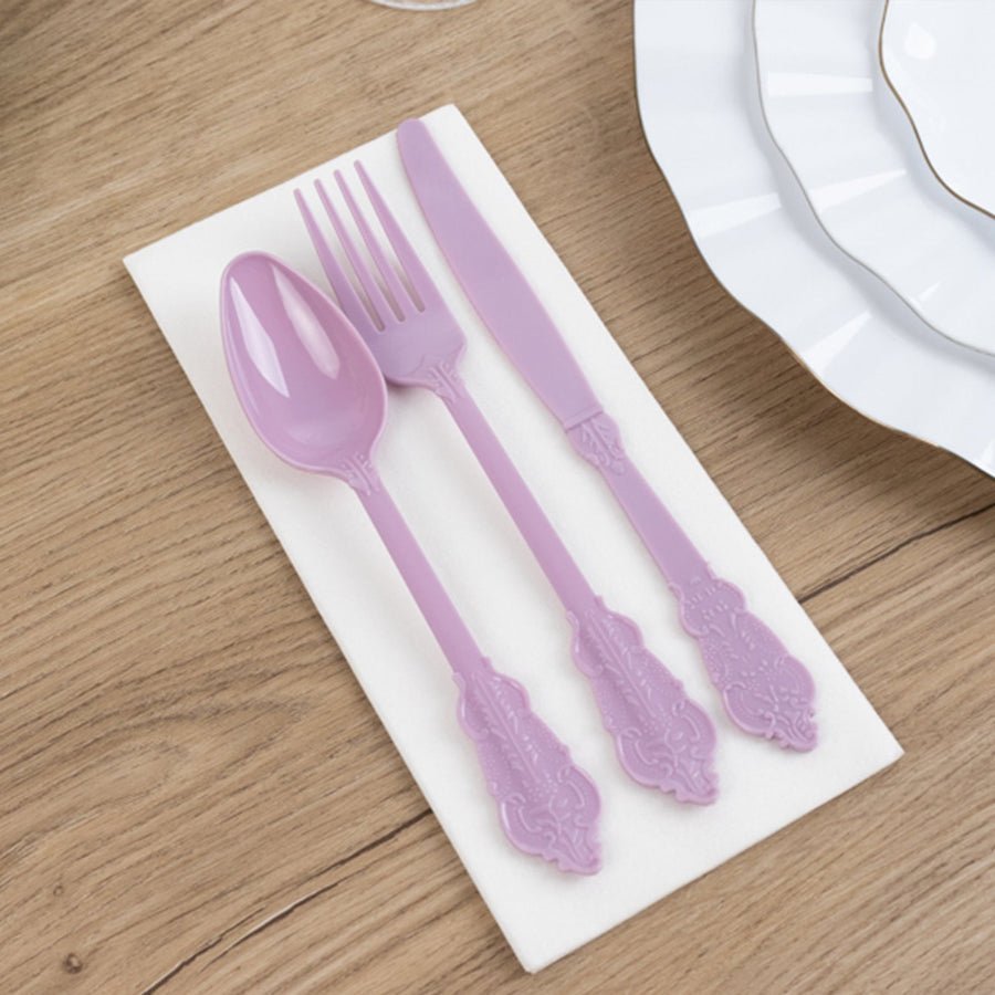 72 - Piece Heavy Duty Plastic Silverware Set – Disposable Cutlery for Weddings, Parties & Events - Pretty Party Boxx