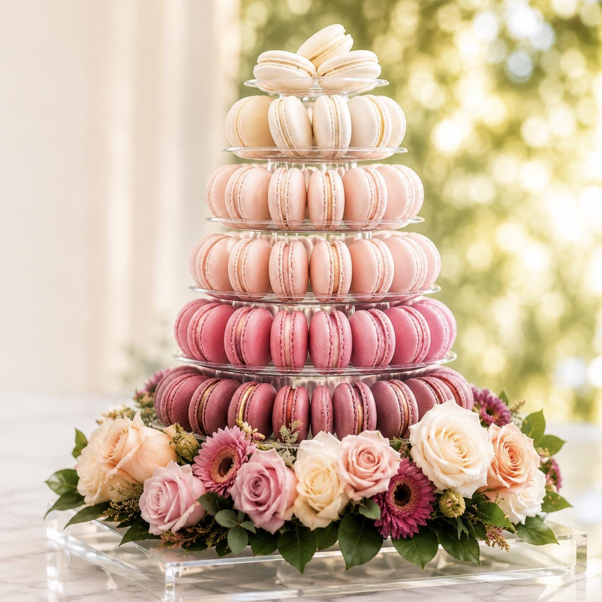 Macaron & Cupcake Tower Stand – Tiered Round Dessert Display for Weddings & Parties