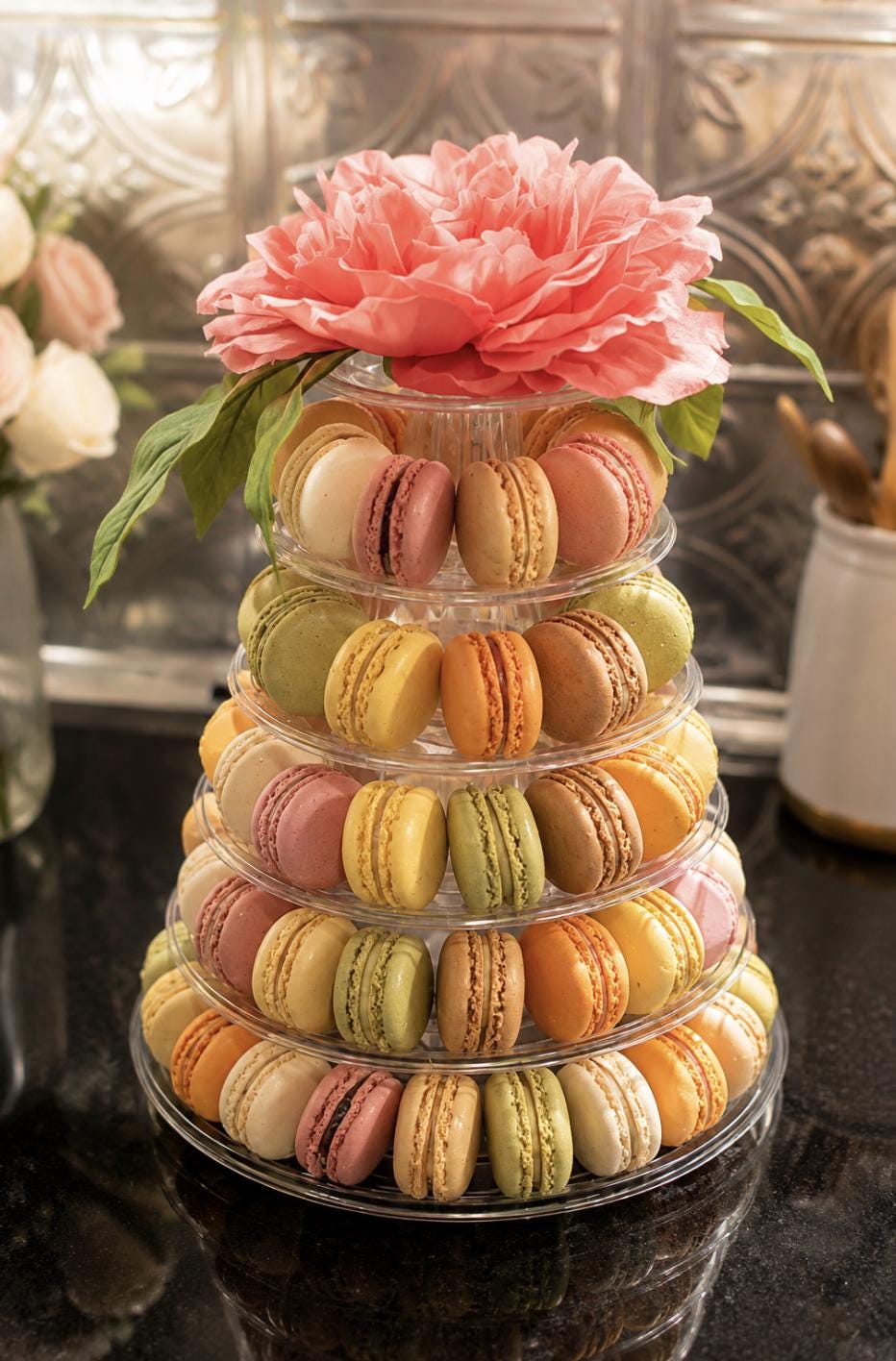 Macaron & Cupcake Tower Stand – Tiered Round Dessert Display for Weddings & Parties