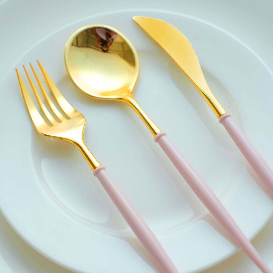 24 - Piece Plastic Cutlery Set – Disposable Silverware for Weddings & Parties - Pretty Party Boxx