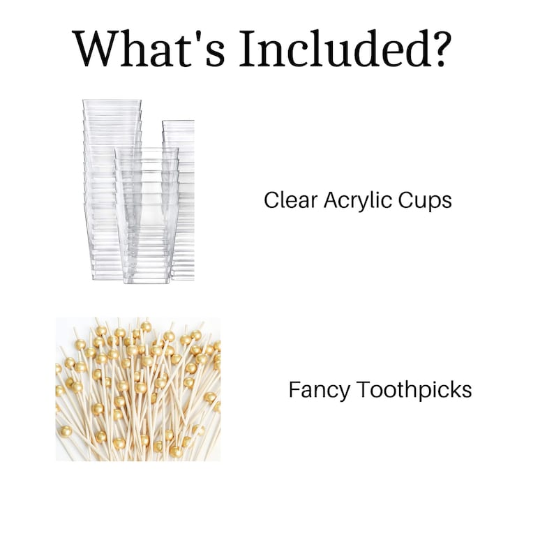 Acrylic Charcuterie Cups with Fancy Toothpicks – Set of 25 - Pretty Party Boxx
