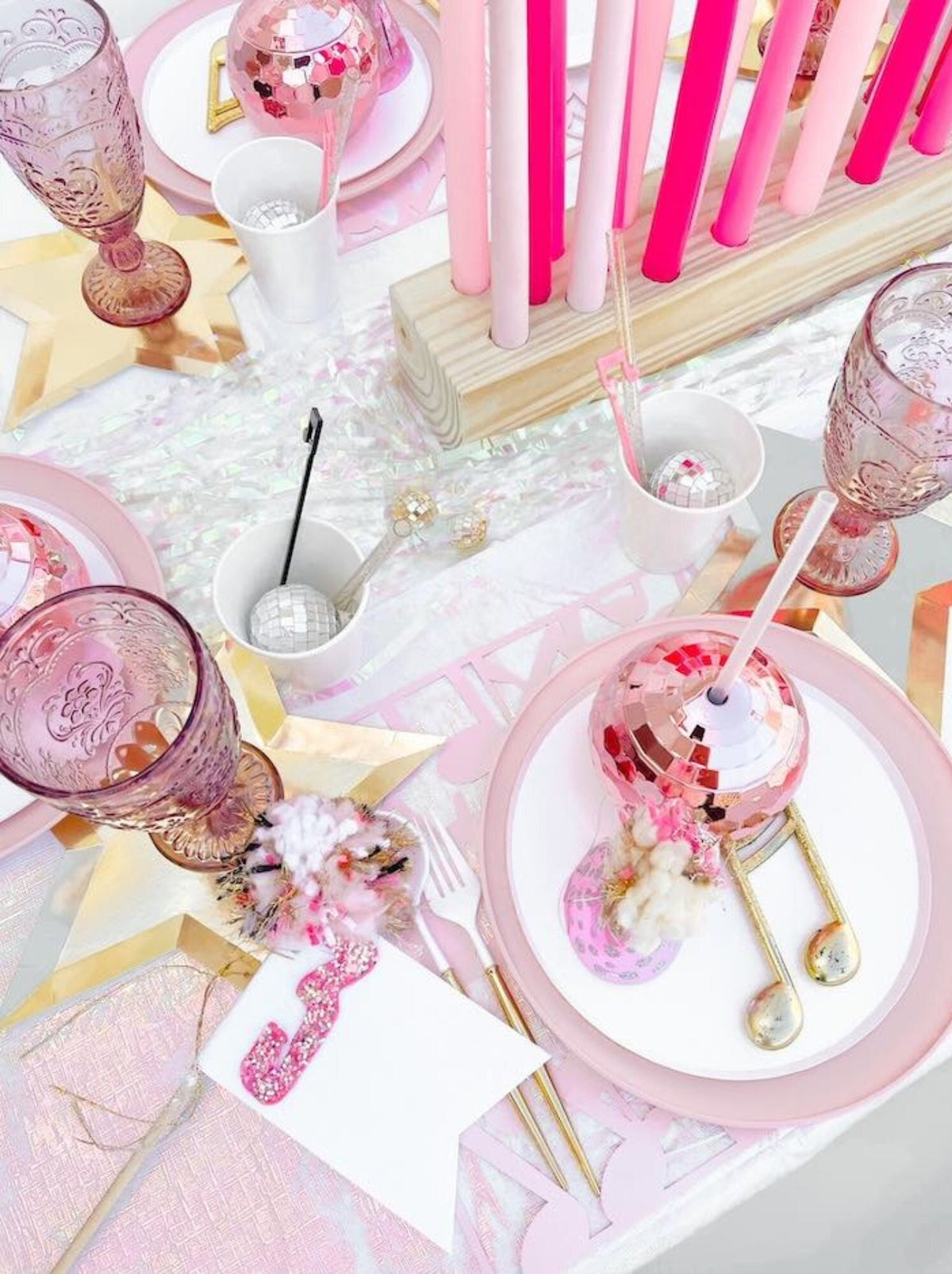 Mirror Disco Ball Drink Tumblers with Straws – Disco Party Cups for Bachelorettes & Showers