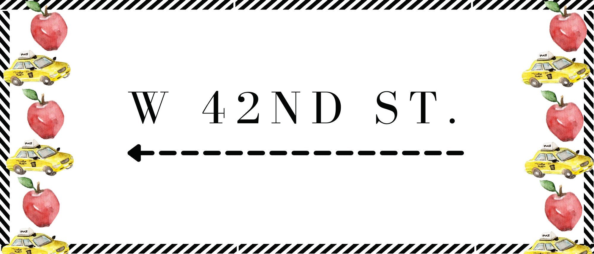 Set of 6 NYC Themed Street Signs - New York City Themed Party Supplies & Decor for New York Themed Party Events