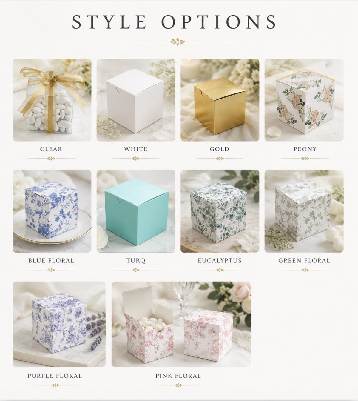 Paper Favor Boxes 25 Pack – Elegant Cardstock Gift Boxes for Weddings, Baby Showers & Parties