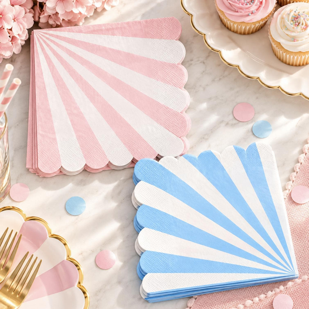 Pastel Carnival Party Tableware Set – Striped Plates, Cups, Napkins & Cutlery for Circus Birthdays