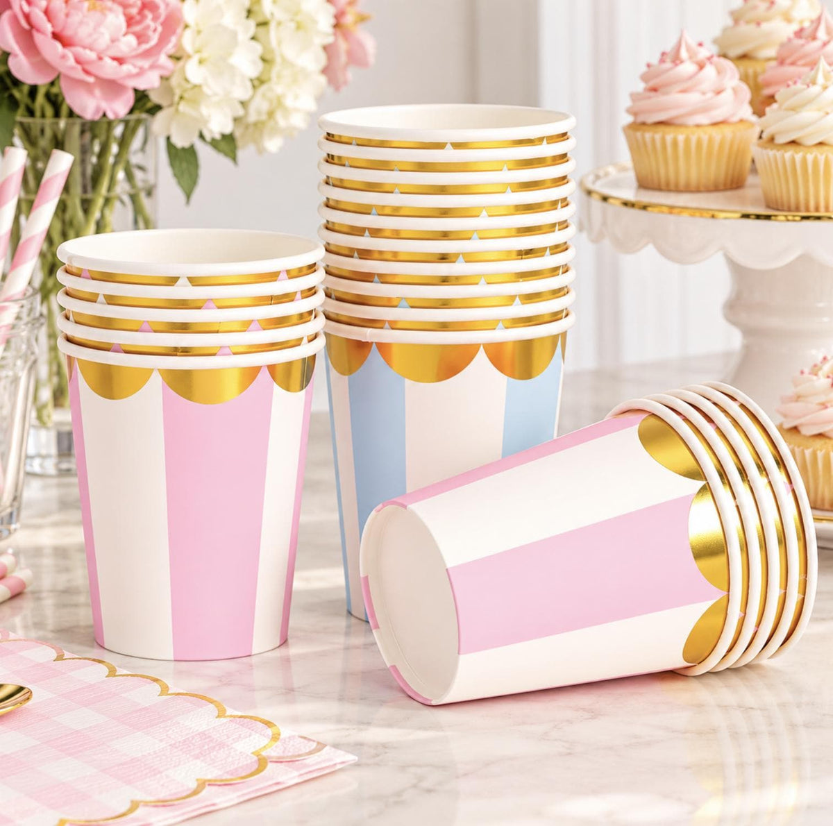 Pastel Carnival Party Tableware Set – Striped Plates, Cups, Napkins & Cutlery for Circus Birthdays