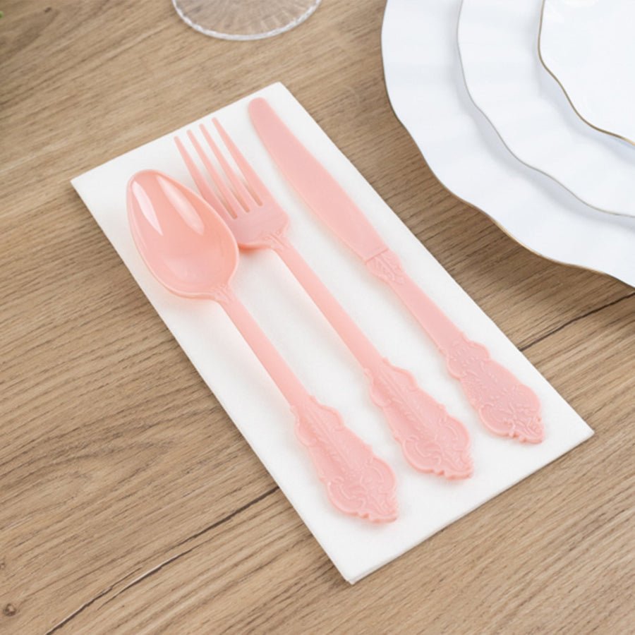 72 - Piece Heavy Duty Plastic Silverware Set – Disposable Cutlery for Weddings, Parties & Events - Pretty Party Boxx